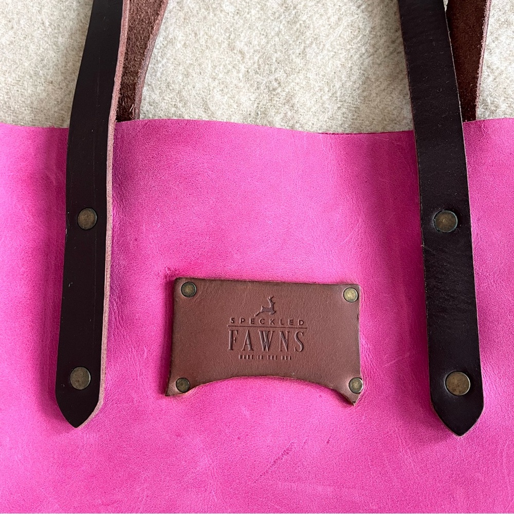 Speckled Fawns handmade leather tote bag - Picture 5 of 8